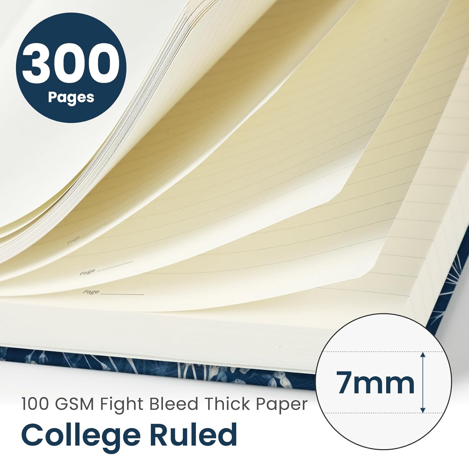 General Lined Spiral Notebook Journal for Work, 300 Pages Thick B5 (7.1"x10") College Ruled Journal for Women & Writing, Hardcover Notebook for Note Taking, Perfect for Office Home School,