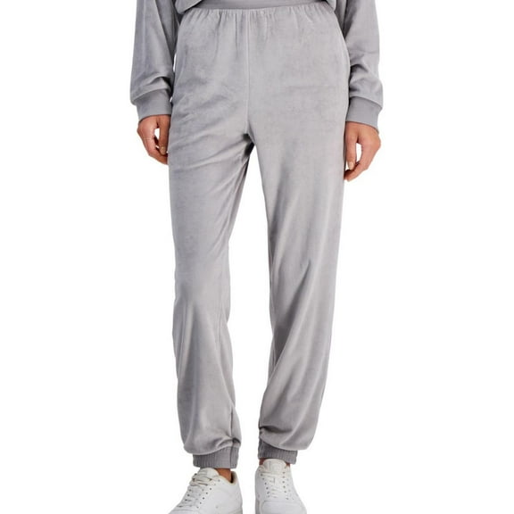 GRAYSON/THREADS Womens High Rise Velour Casual Jogger Pants, Grey, Juniors, Medium