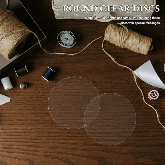 OUNONA 30pcs Round Clear Acrylic Sheets Transparent Circle Blanks Round Disc Ornaments For Cake Decorating Diy Crafts Table Top