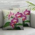 thumbnail image 3 of GOSMITH  Dendrobium Throw Pillow Orchid Tropical Flowers Floral Elegant Pink Green White Square Cushion Cover Standard Pillowcase for Home Decorative Bedroom/Living Room/Car, 3 of 5