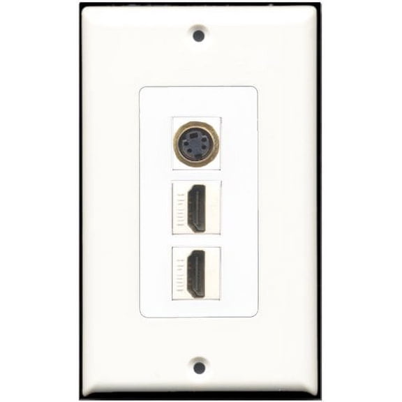 RiteAV - 2 Port HDMI 1 S-Video Wall Plate Decorative