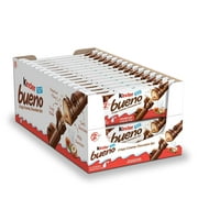 Kinder Bueno, 30 Pack, Milk Chocolate And Hazelnut Cream, Holiday Gift And Stocking Stuffer, 2 Individually Wrapped Chocolate Bars Per Pack, 45 Oz
