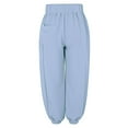 thumbnail image 6 of WTXUE Wide Leg Sweatpants, Wide Leg Pants Womens High Waist Casual Palazzo Pants Loose Baggy Harem Pants with Pockets, Sweatpants Beach Cover Up Pants Bell Bottoms, 2-Light Blue, 6 of 8
