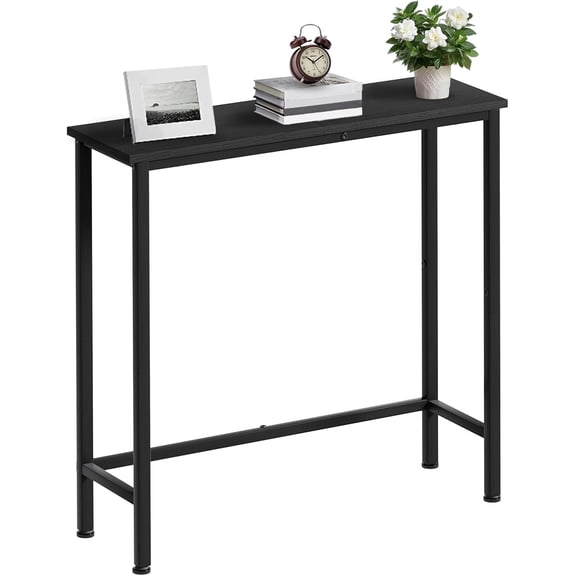 Narrow Console Table, 29.5" Small Entryway Table, Slim Hallway Table, Thin Sofa Side Table for Hallway, Bedroom, Living Room, Foyer, Black