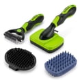 thumbnail image 2 of 4PCS Self Cleaning Slicker Brush, Pet Grooming Rake, Bath Brush & Massage Brush for Short/Long Haired Dogs, Cats & Horses, Pet Grooming Deshedding Tools - Pet Supplies (Green Black), 2 of 8