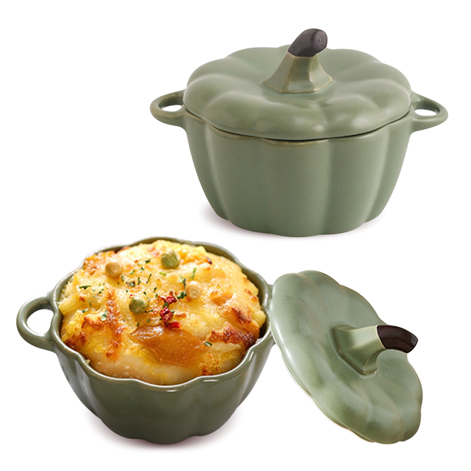 Qeeadeea/Small Soup Bowl With Handles And Lid, 250ml French Onion Soup