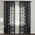 thumbnail image 2 of Cortinas de encaje Kotile, color negro, 213 cm de largo, 2 paneles, sala de estar, 2 of 8