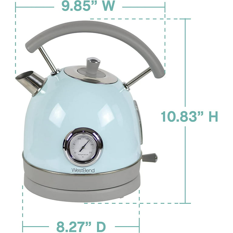 West Bend Retro-Style Electric Kettle, 1.7 Liter Capacity, 1500 W, In Gray  KTWBRTGR13 - The Home Depot