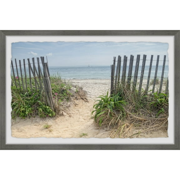 Marmont Hill Beach Entrance Framed Wall Art, 1.50" x 12.00"