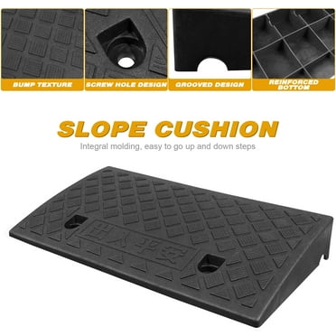 2pcs 3" Rise Rubber Curb Ramp Heavy Duty Loading Driveway Ramp Threshold Ramp