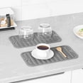 thumbnail image 5 of Emlimny Silicone Dish Drying Mat for Multiple Usage,Easy clean,Eco-friendly,Heat-resistant Silicone Mat for Kitchen Counter,Sink,Bar,Bottle,or Cup Gray, 12 inches x 6 inches, 5 of 6