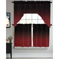 thumbnail image 3 of Black Red Ombre Kitchen Curtain and Valance Set 3 Pieces, Rod Pocket Short Tier Curtains 36 Inch Length, Modern Abstract Art Gradient Swag Topper Small Window Treatment for Cafe Bathroom Bedroom, 3 of 6