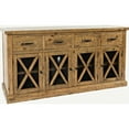 thumbnail image 3 of Jofran Telluride 70" Rustic Distressed Pine Four Drawer Sideboard Buffet Server, 3 of 6