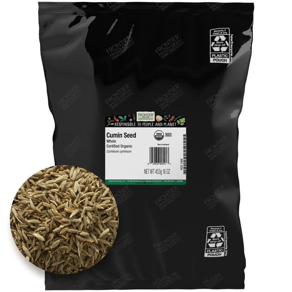 Frontier Co-op Certified Organic Whole Cumin Seed, 16 oz. Bag