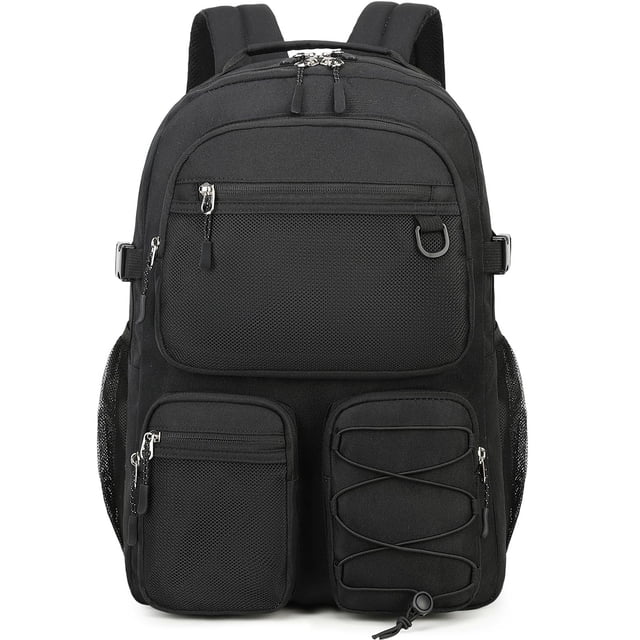 Mochila Lohol resistente al agua para portátil de 15,6 pulgadas, negra
