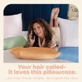 thumbnail image 2 of Funda de almohada BLISSFORD de satén marrón con cremallera para el cuidado del cabello y la piel, 2 of 9