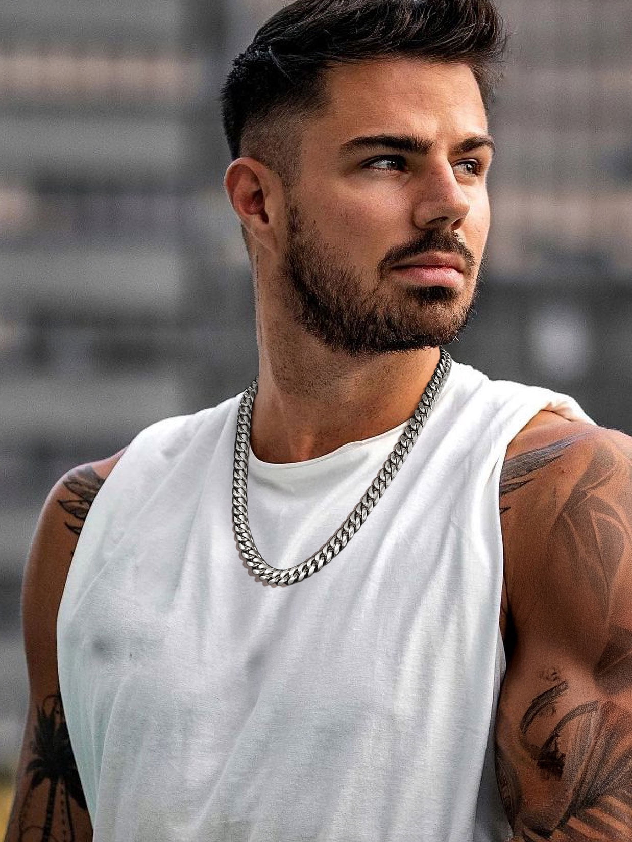 ChainsProMax Hip Hop Men Necklaces Curb Cuban Chains 20inch 10mm Stainless Steel Chains Fathers Day Necklace Gift for Mens Dad Son