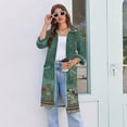 thumbnail image 6 of Zipper Robes for Women Lightweight 3/4 Sleeve Summer Bathrobes for Women Zip Up Front Knee Length Vintage Floral Print Trendy Sleepwear Nightgown with Pockets Green L, 6 of 8
