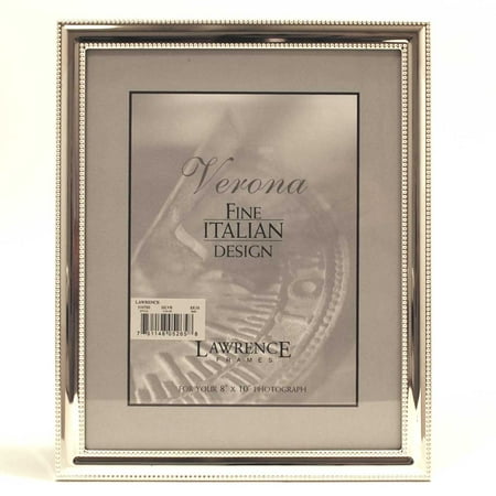 8x10 Metal Picture Frame Silver-Plate with Delicate Beading