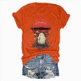 thumbnail image 5 of TOWED22 Women Funny Halloween Funny Ghost Graphic Tee Casual Spooky Print Fall Pumpkin Tops(Orange,XL), 5 of 5