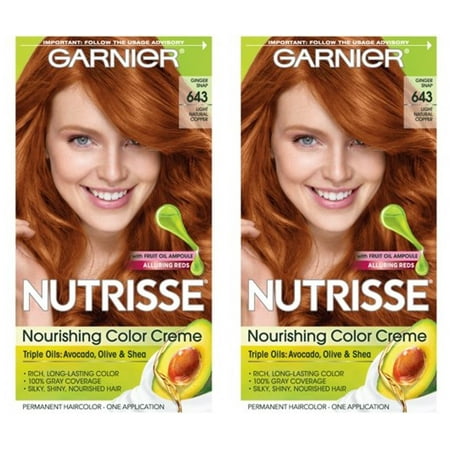 2 Pack Garnier Nutrisse Nourishing Hair Color Creme 643 Light