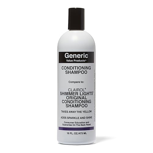 Generic Value Products Conditioning Purple Shampoo, Tones Down Brassiness, Brightens and Refreshes Faded Highlights, Removes Yellow Tones, 16 Oz