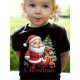 thumbnail image 1 of Santa Claus Xmas Tree Print, Girl's Novel Graphic Design Cotton T-shirt, Casual Comfy Tees For Summer, Girl's Clothing Tops For Daily Activities, 1 of 6