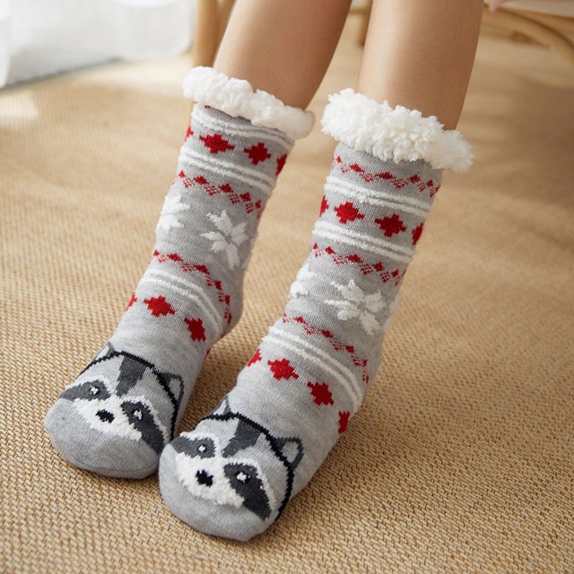 Womens Slipper Fuzzy Socks Non Slip Winter Warm Soft Fluffy Cozy Fleece Lining Home Socks,Color19