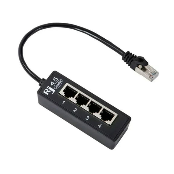 RYUJNDK 4 Port Ethernet Networking Splitter Adapter 4 Way Ethernet Cable Extender for Multiple Device Connection