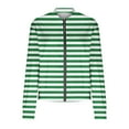 thumbnail image 4 of Ftwytp Womens Casual Jacket Long Sleeve Full Zip Coats Solid Pocket Jacket Outwear Sportswear Coats Stripe Print Cardigan Outwear Zipper Sweatshirts, 4 of 7