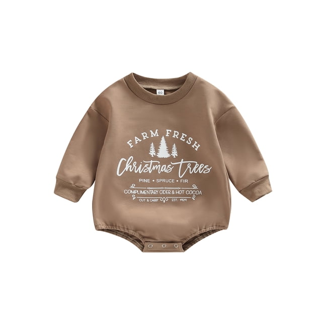 Fortune Barboteuse de Noël pour Bébé Filles Garçons Col Rond Manches Longues Bodysuits