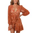 thumbnail image 1 of Vestido Con Dobladillo De Encaje Para Mujer, Mini Vestido De Manga Larga Con Dobladillo De Volantes Amigable Con La Piel Para Ir De Compras Para Dama Para Vacaciones ANGGREK CC1711, 1 of 5