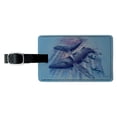 thumbnail image 1 of Humpback Whales Ocean Dance Rectangle Leather Luggage Card Suitcase Carry-On ID Tag, 1 of 8