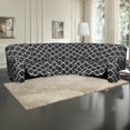 thumbnail image 4 of Topchances Stretch Printed Recliner Sofa Cover, 7-Piece Sectional Reclining Couch Covers, 5 Seat Reclining Sofa Slipcovers, Dark Gray, 4 of 10