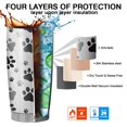 thumbnail image 7 of 20 Oz Grey Dog Paw Footprint Coffee Tumbler Double Wall Insulated Stainless Steel Water Bottle | Metal Reusable Thermoses Flask with Cup Cap | Leak & Sweat Proof with Anti-Dust Lid, 7 of 7