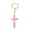 Pink, variant on Resin Stone Cross Keychain, Color Resin Crosses Keyring for Women, Key Ring Accessories Bag Charms