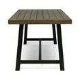 thumbnail image 5 of GDF Studio Chilian Outdoor Acacia Wood Rectangular 3 Piece Picnic Set, Gray and Rustic Metal, 5 of 13