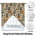thumbnail image 3 of Swag Curtains Valances for Windows, Vintage Rustic Farmhouse Plaid Short Kitchen Window Curtains Over Sink, Farm Animals Barn Stars Cafe Curtains Panel Set Of 2,Rod Pocket, 36 Inches Length, 3 of 8