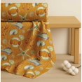 thumbnail image 4 of Soimoi Orange Cotton Cambric Fabric Stripe,Seashell & Starfish Ocean Print Sewing Fabric Yard 56 Inch Wide, 4 of 7
