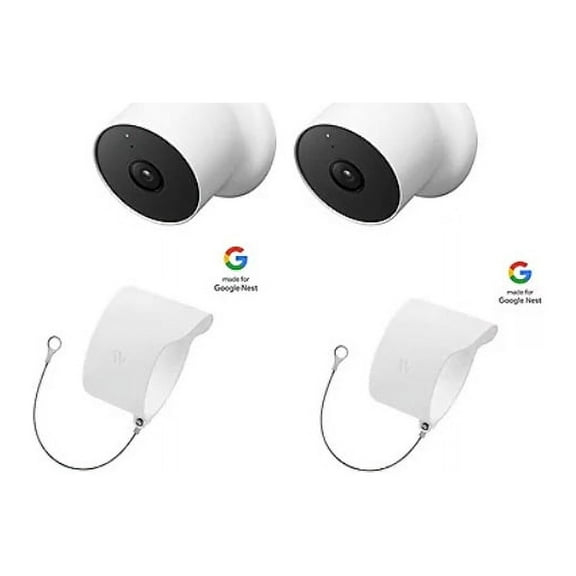 Google Nest Camera 2pk with BONUS Anti-Theft Mount 2pk