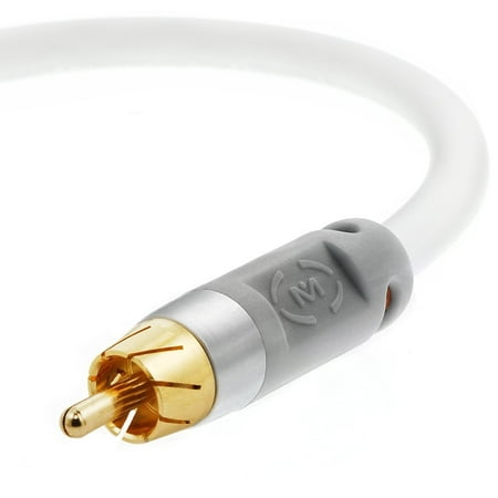 Mediabridge ULTRA Series Digital Audio Coaxial Cable (15 Feet) - Dual Shielded with RCA to RCA Gold-Plated Connectors - White - (Part# CJ15-6WR-G2 )