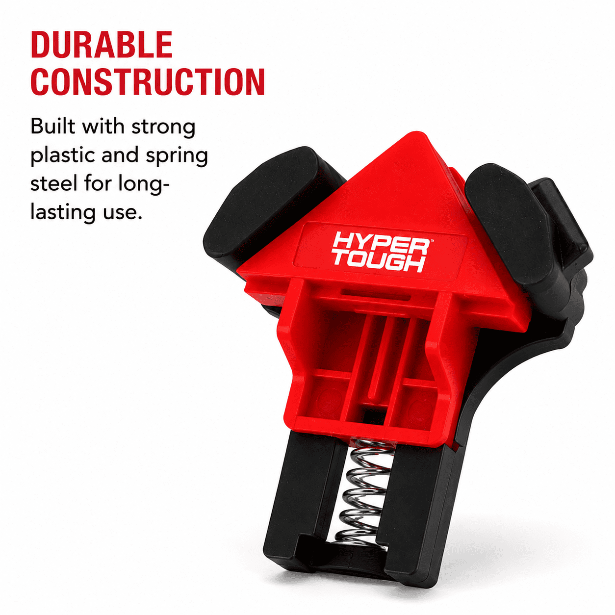 Hyper Tough 90-Degree Corner Clamp Set, 4-Piece Right Angle Clamps for Woodworking, Spring Loaded Corner Jig Tool for Frames, Cabinets & DIY Assembly