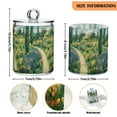thumbnail image 5 of Yayeee 2 Pack Qtip Holder Bathroom Cotton Swab Canister with Lid Clear Dispenser Set, Art Garden Scene, 5 of 6