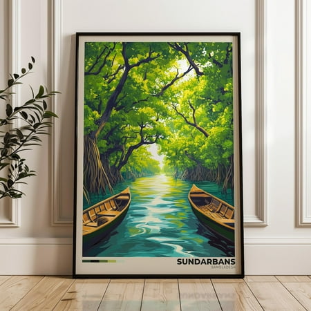 Sundarbans Travel Poster - Bangladesh Wall Art Print, Illustration Poster, Home & Office Decor, Gift Idea, Travel Print, Tropical Print Wall Art, Modern Wall Decor, 8x12 UNFRAMED