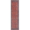 thumbnail image 2 of Well Woven Lotus Daliah Vintage Persian Oriental Machine Washable Flat-Weave Distressed Red 2'7" x 9'10" Runner Area Rug, 2 of 7