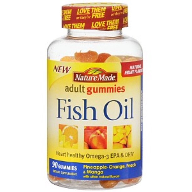 Nature Made Fish Oil Adult Gummies, PineappleOrange, Peach & Mango 90