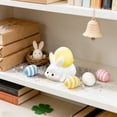thumbnail image 5 of QuanTara 2 Piece Mini Easter Figurines Set, 1.02x0.87in White Resin Rabbit Egg Ornaments, Cartoon Desktop Car Decor, Micro Landscape Decoration, 5 of 6
