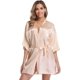 thumbnail image 3 of Bata de baño para bodas, bata de satén tipo kimono para novias y damas de honor, bata de mujer con cinturón, bata de cuello en V para bodas, fiestas en la piscina y fiestas de pijamas, 3 of 4