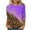 Purple, variant on Aoochasliy Womens Blouses Short Sleeve 2023 Printed T-shirt Mid-length 3/4 Sleeves Round Neck Casual Shirts
