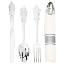 TABLZONE Disposable Cutlery Set with Forks, Spoons, and Napkins for Kitchen, Parties, Picnics, and Events